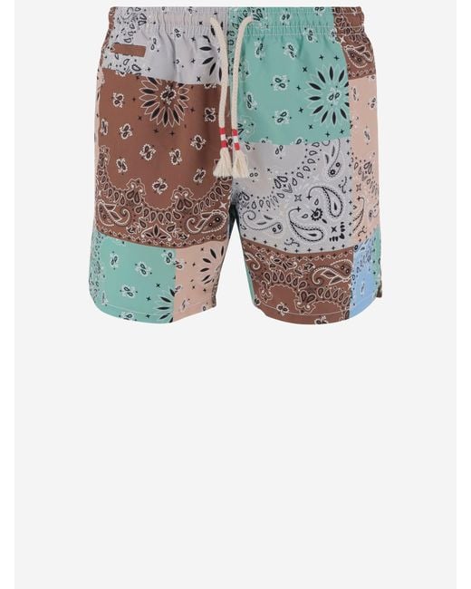 Mc2 Saint Barth Multicolor Bandana Print Badeanzug in Blue für Herren