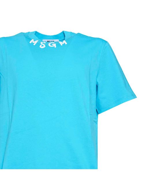 MSGM T-shirts En Polo's in het Blue