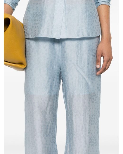 Rodebjer Blue Lunara Pants Wide Full Length 2400348