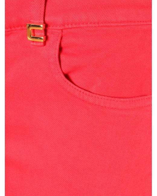Elisabetta Franchi Red Fitted Jeans