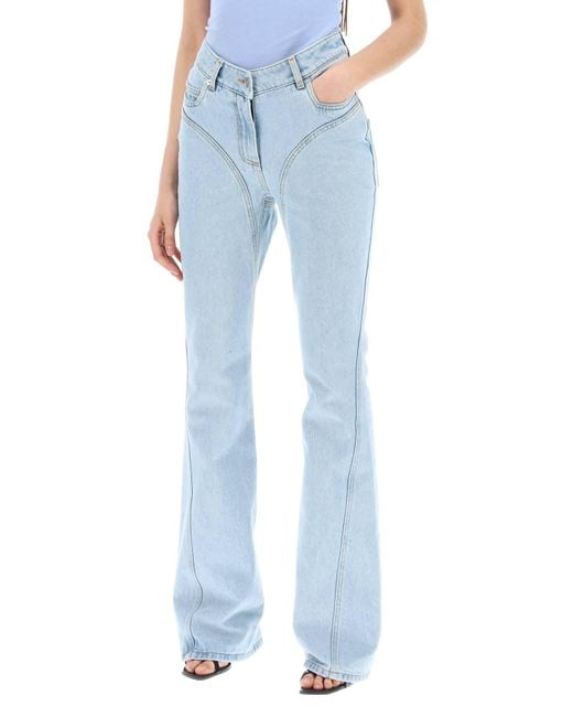 Jeans Skinny Svasati di Mugler in Blue