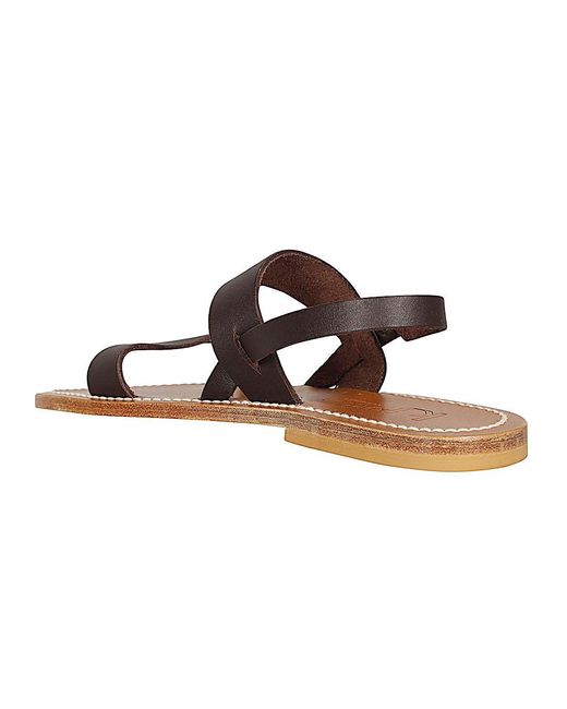 K. Jacques Brown Barigoule Leather Sandals