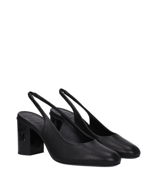 Max Mara Blue Slingback Heels Square Toe Block Heel