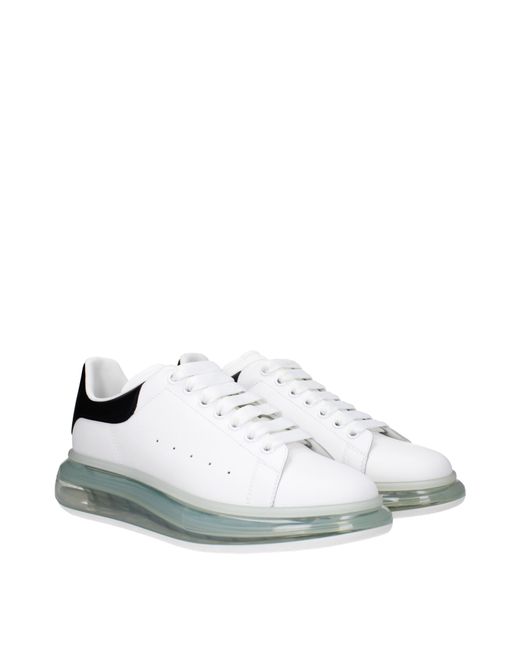 McQueen White Sneakers Oversize Uomo Pelle Bianco/Nero for men
