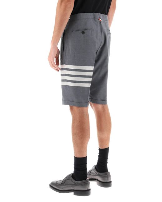 4 Bar Shorts en lana ligera Thom Browne de hombre de color Gray