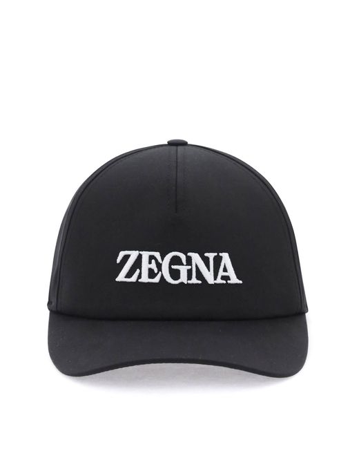 Zegna Baseballkappe mit Logo -Stickerei in Black für Herren