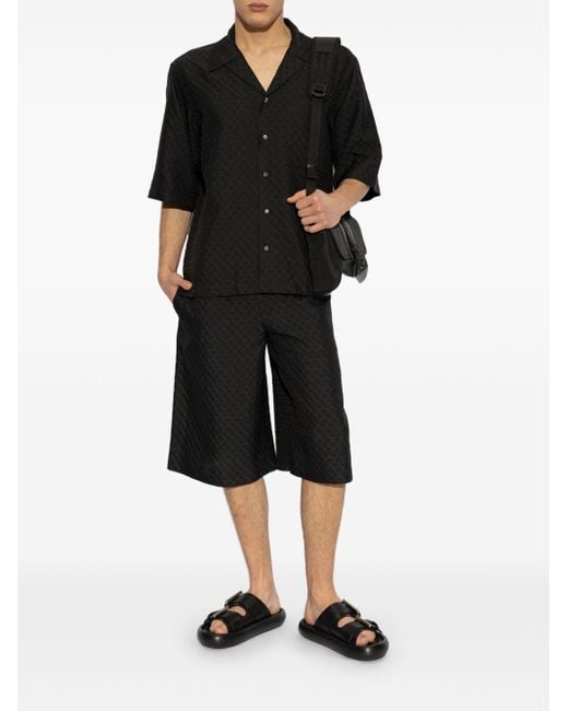 Alexander McQueen Schwarzes hemd mit kubanischem kragen und brusttasche in Black für Herren