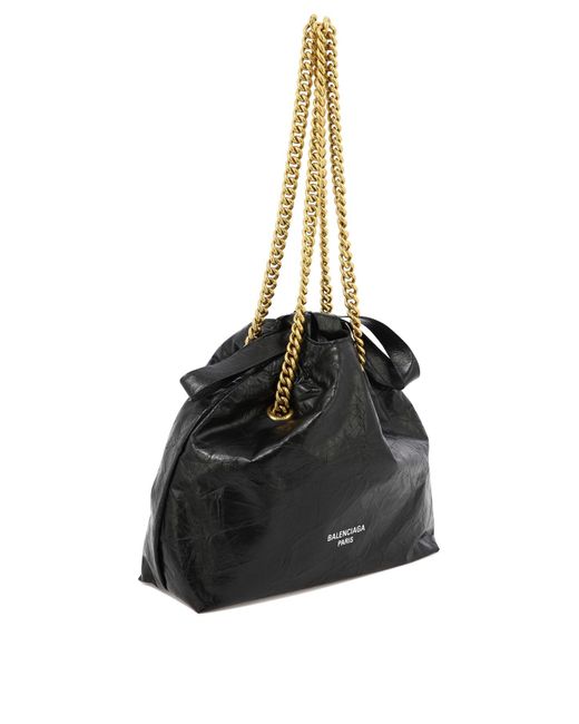 "écraser" sac à bandoulière Balenciaga en coloris Black