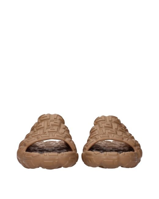 Fendi Brown Eva Clogs And Mules Rubber/Mud