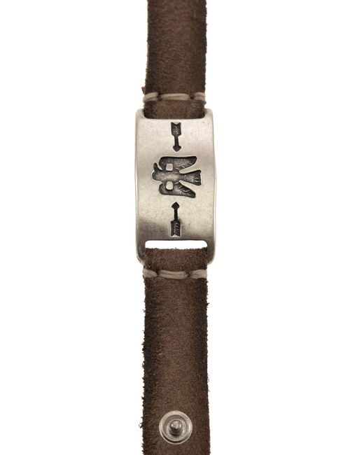 Alberto Luti Armband mit gravierter Plaque in Brown für Herren