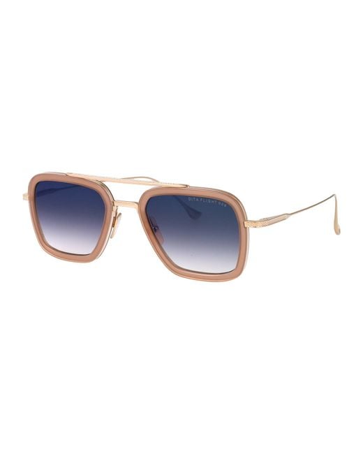 Dita Eyewear Blue Aviator Sunglasses 7806 U Gld Pnk Gld Pnk