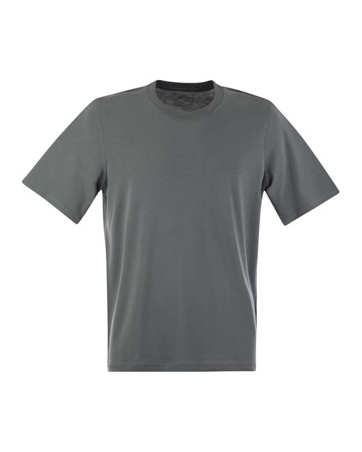 Majestic Gray Majestätische Kurzarm -T -Shirt in Lyocell und Baumwolle