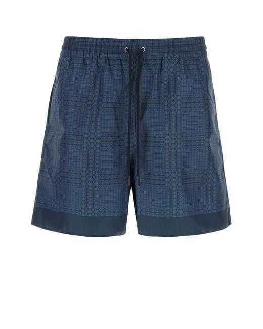 Gucci Blue Printed Polyester Swimming Shorts for men