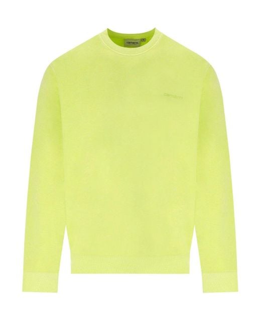 Carhartt Yellow Duster Script Arctic Lime Sweatshirt for men