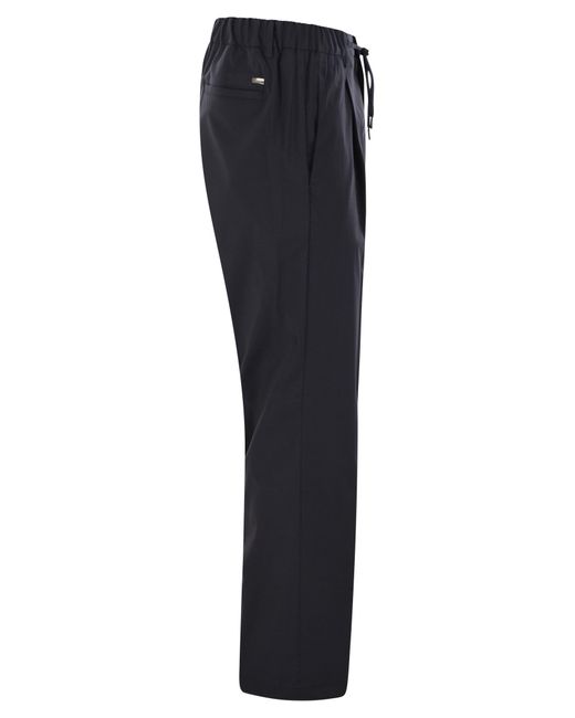 Herno Blue Tech Wool Trousers for men