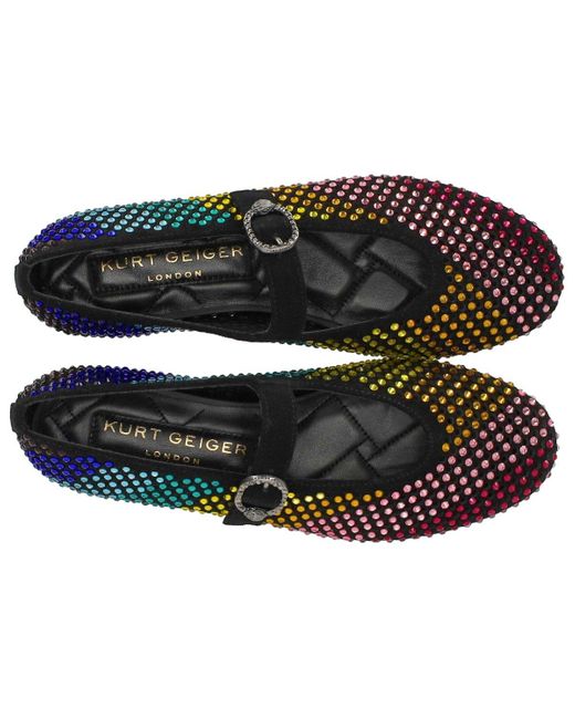 Kurt Geiger Brown Mayfair Multicolored Ballet Flat Shoe