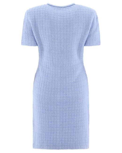 Self-Portrait Blue Tweed Dress By , , Light