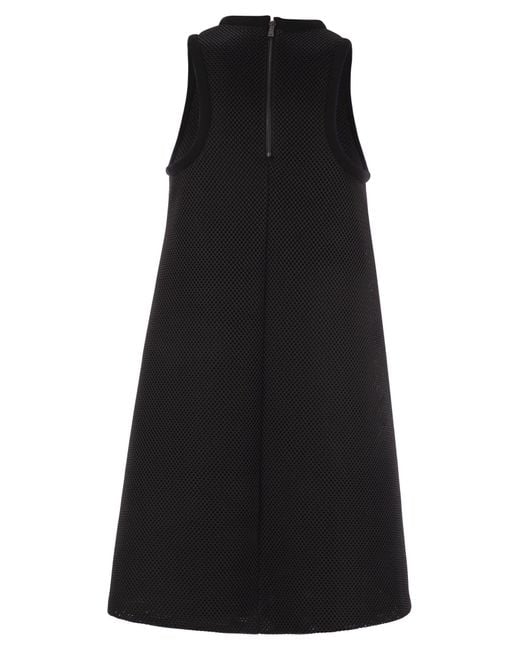 Max Mara Black Didone Technical Mesh Flare Dress