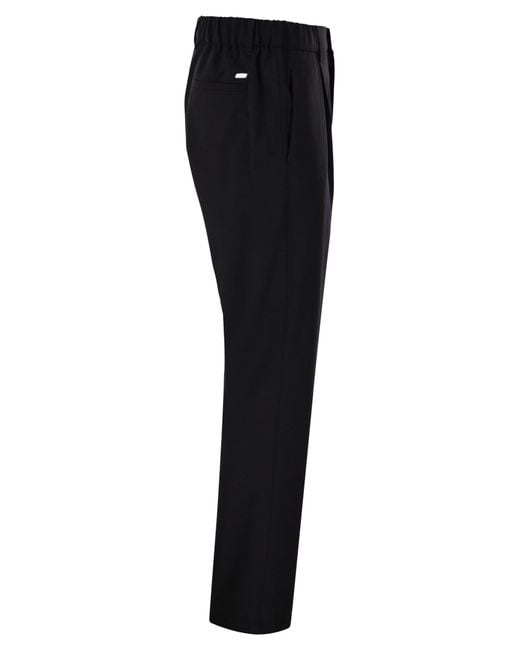 Herno Black Stretch Tailored Trousers for men