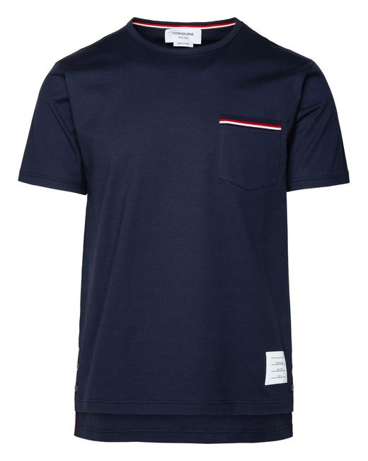 Thom Browne Blue Cotton T Shirt