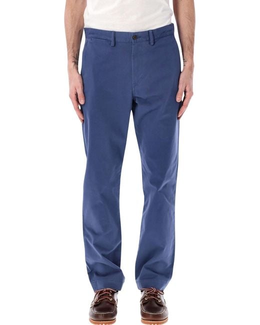 Polo Ralph Lauren Blue Bedford Stretch Cotton Trousers for men