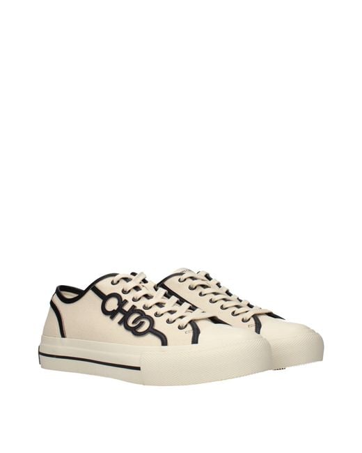 Jimmy Choo Natural Fenix Sneakers Fabric/Ecru