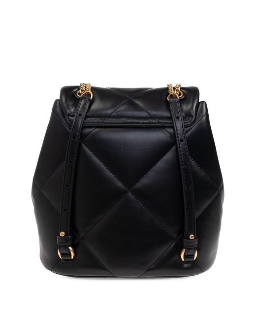 Tory Burch Black Kira Diamond Quilt Kleiner Rucksack