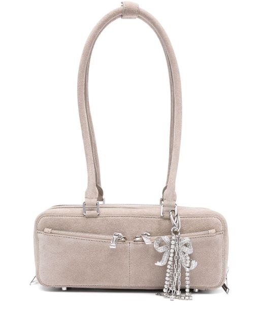 Sac à bandoulière Self Portrait Suede Baguette Self-Portrait en coloris Pink