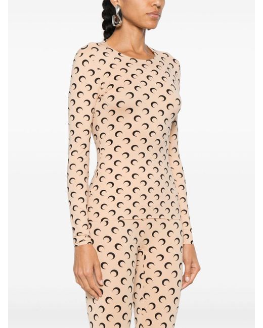 MARINE SERRE Natural Moon Print Top