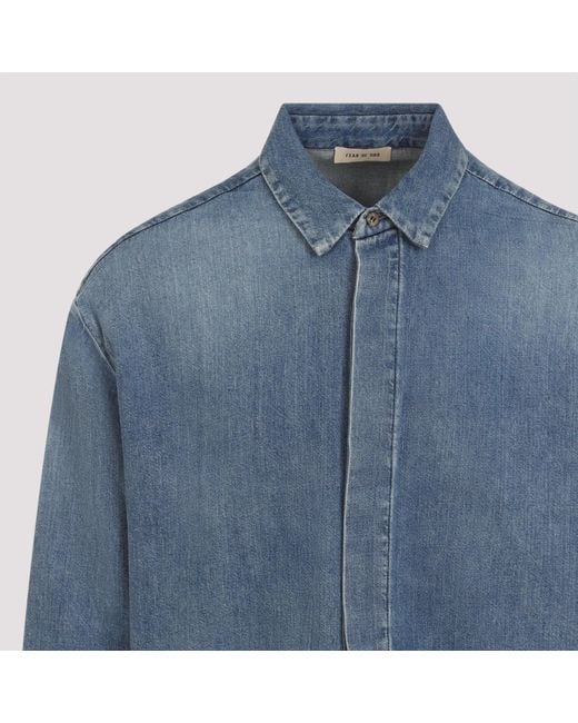 Fear Of God Blue Denim Shirt for men