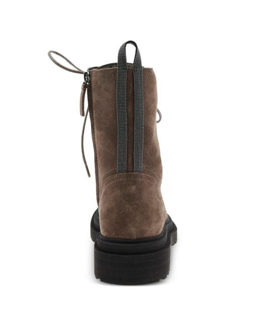 Brunello Cucinelli Lace-Up Boots in het Brown