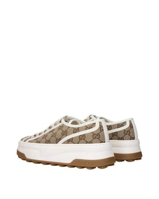 Gucci White Sneakers Fabric/Ebony