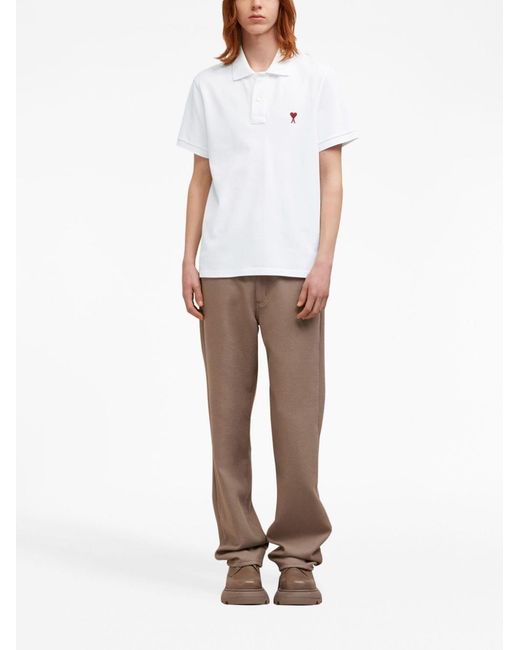 AMI Poloshirt Met Logo in het White voor heren