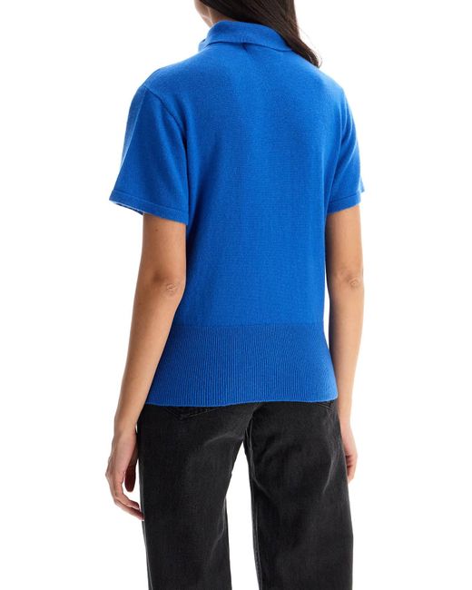 Christopher Esber Blue Kurzärmeliger Kaschmirpullover
