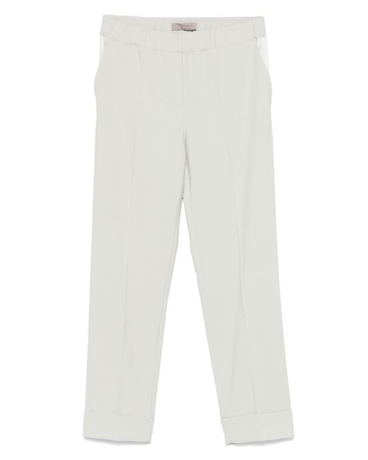 D.exterior White Salbeigrüne Hosen Mit Elastischem Bund