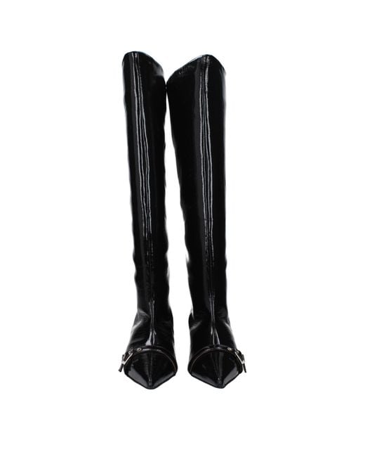 Ganni Black Boots Paint