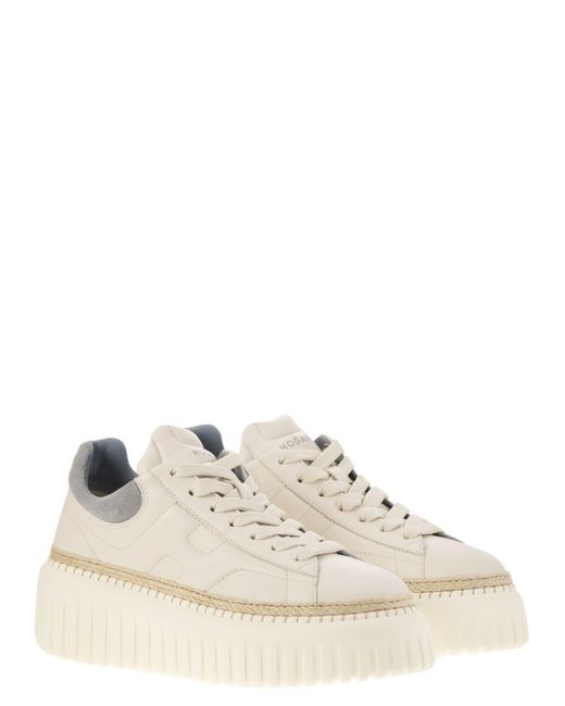 Hogan White H Stripes Leder Trainer