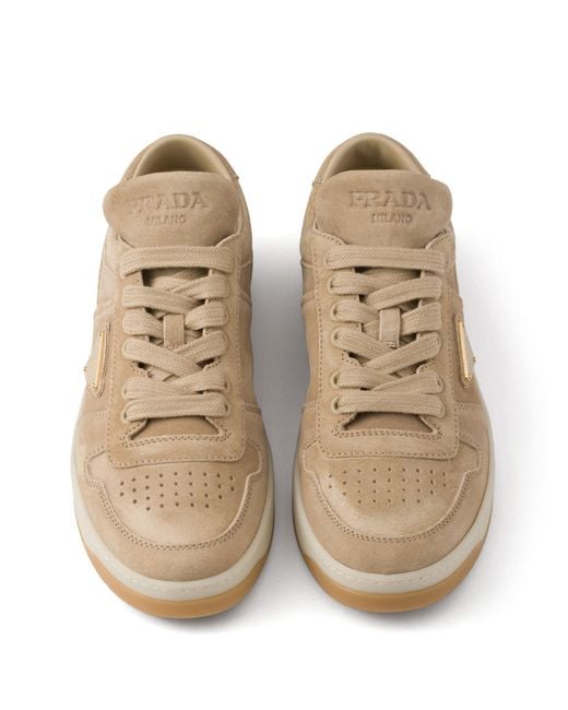 Prada Brown Downtown Suede Sneakers