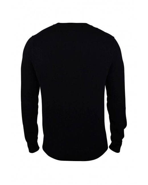 Comme des Garçons Black V-Neck Wool Sweater With Iconic Heart Emblem for men
