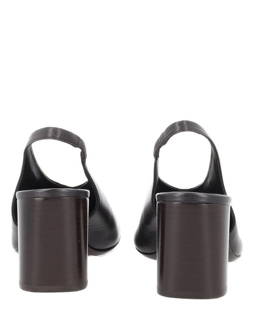 Lemaire Gray Glove Slingback Pumps 80 Mm Heel