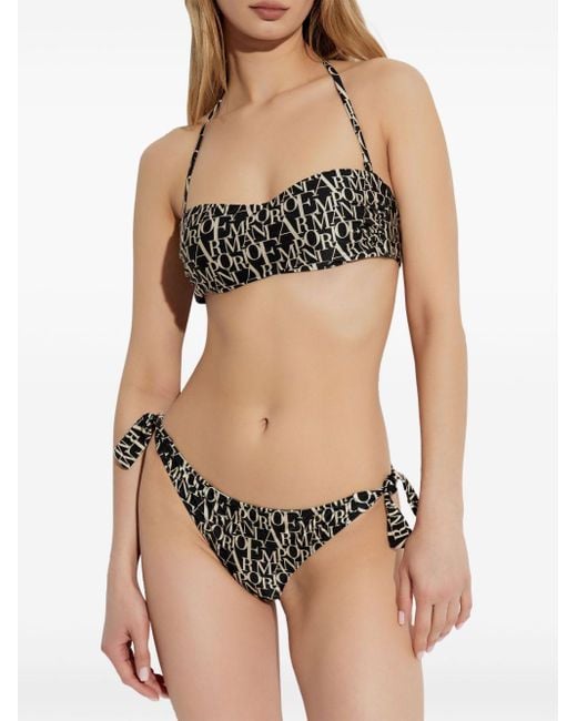 Emporio Armani Black Bikini Mit Logo-Print