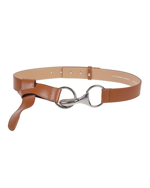 Liviana Conti Brown Carabiner Knot Belt
