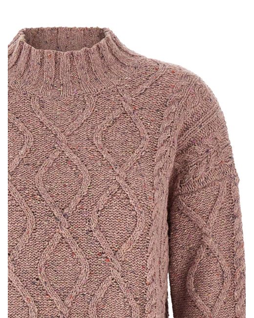Twinset Pink Twin -Set -Lamé -Pullover