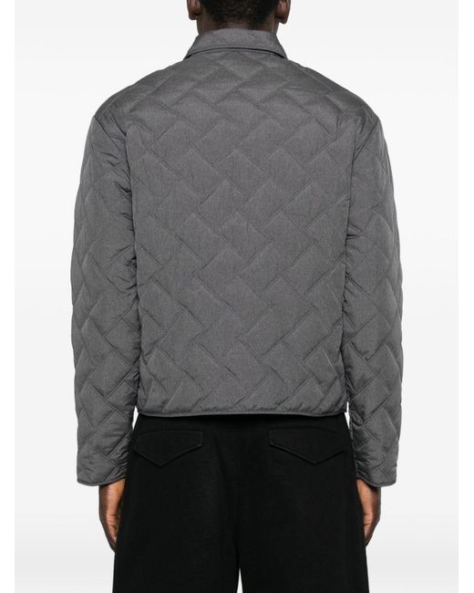 Emporio Armani Gray Quilted Blouson Jacket for men