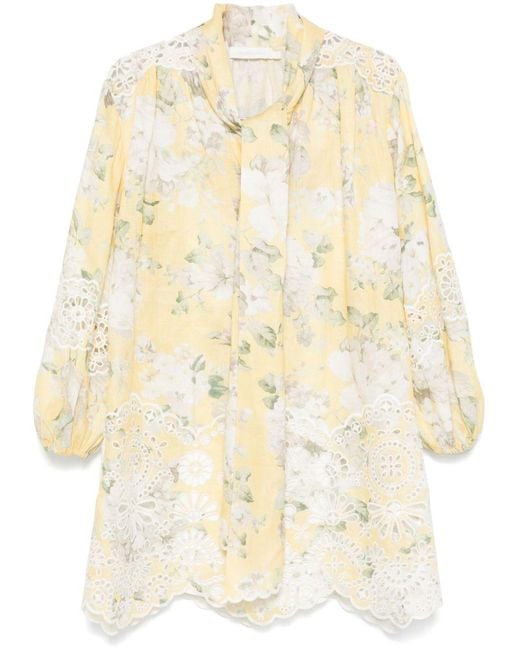 Zimmermann Natural Acacia Linen Mini Dress