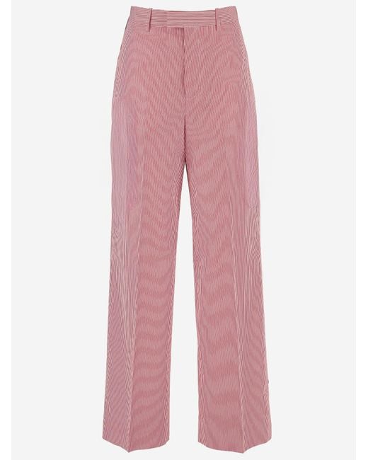 ARMARIUM Pink Juno Cotton Striped Trousers
