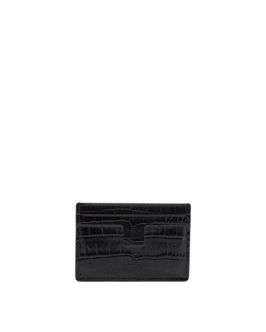 Tom Ford White Crocodile Effect Card Holder for men