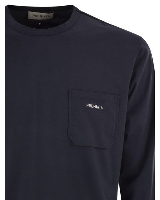 Premiata Blue Cotton Jersey T-Shirt for men