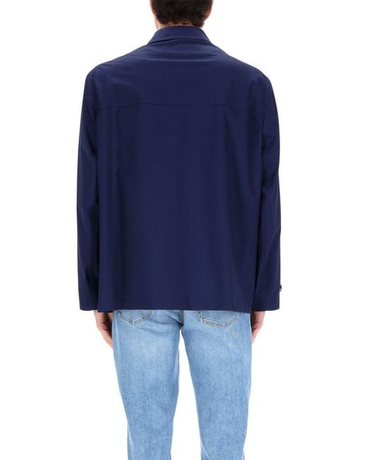 Brunello Cucinelli Blue Wool Canvas Jacket