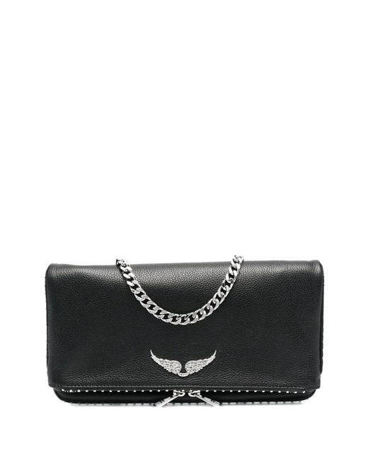 Zadig & Voltaire Black Rock Grained Leather Studs